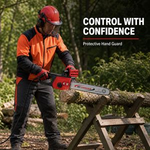 Professionelle Rote Kabelgebundene Elektrische Kettensäge Tragbare Holzschneidesäge für Gartenpflege, Holzfällen und Brennholz - Product Image 4