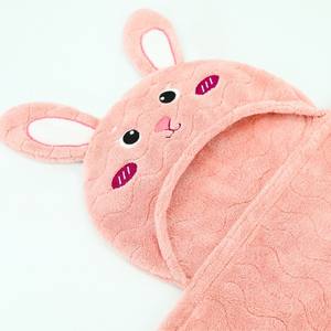 Chine zodiaque mignon lapin conception corail <span class=keywords><strong>polaire</strong></span> bébé à capuche serviette de bain vacances tressé tricoté pour bébé <span class=keywords><strong>couverture</strong></span> - Product Image 2