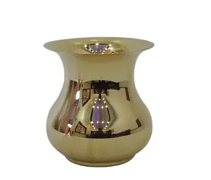Brass Shining Ba Lan Mini Bảng Dừng Phong Cách Hiện Đại Ưa Thích Trang Trí Nội Thất Flower Vase Ấn Độ Phong Cách Cổ Điển Hoàng Gia Xa Xỉ Bình Kim Loại