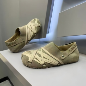 Sandalias Planas de PU Negras Personalizadas <span class=keywords><strong>a</strong></span> la Moda, con Tiras Cruzadas Tejidas y Suelas de Goma Antideslizantes - Product Image 2