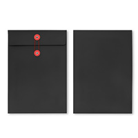 Porte-documents A4 en kraft avec fermeture par cordon, pochette transparente et enveloppes en papier personnalisées, modèle fabriqué en Chine, type cordon.