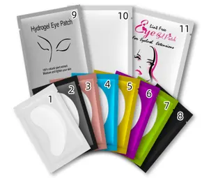 Private label hydrogel lint free eye gel patch for eyelash extension use collagen under eye pads lash pads eye gel patches