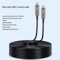 Kabel Adaptor USB 3.0 Serat Optik 2m Kecepatan Tinggi, Jalinan PVC, Pengisian Cepat 3A, Kompatibel Komputer USB3.0/2.0