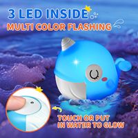 Jouets de bain éducatifs pour enfants, animaux marins, jouets d'eau activés par l'eau, jouets de bain lumineux