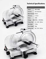 Trancheuse à viande semi-automatique de comptoir, lame de 220 mm, épaisseur réglable de 0 à 13 mm, trancheuse à viande congelée pour hôtel et charcuterie
