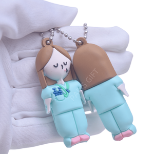 Gros personnalisé Stock infirmière forme disjoncteur en caoutchouc souple coupe soins infirmiers blister sûr ouvre-ampoule en verre PVC avec porte-clés - Product Image 2