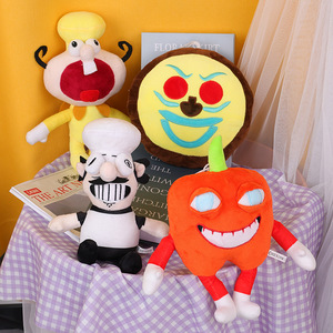 Muñecos de peluche <span class=keywords><strong>Peppino</strong></span> Pizza Tower de calidad de fábrica, lindos juguetes de peluche de Pepperman con Pizza Chefs circundantes, muñecos con cara de Pizza - Product Image 1