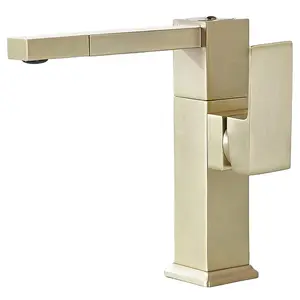 Grifo mezclador de lavabo de oro cepillado, grifo de lavabo, grifo de lavabo de baño