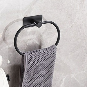 Bán buôn thiết kế hiện đại bền Treo Tường Bạc tay thép không gỉ vòng khăn cho nhà khách sạn phụ kiện phòng tắm - Product Image 2