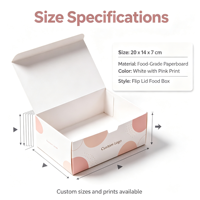 Boîte alimentaire personnalisée en carton blanc, acceptant les commandes d'échantillons, boîte recyclable pour emballage de noix et de snacks à emporter