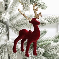Offre Spéciale En Plastique Flocage Elk Ornements À La Mode De Noël Décoration De Bureau Pendentif En Gros Stock Cerf Arbre