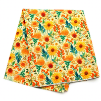 Tissu en toile de coton polyester imprimé imitation broderie tournesol, tissu imperméable pour sacs patchwork faits main DIY