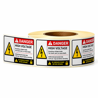 Étiquettes d'avertissement industrielles haute tension personnalisées, rouleau de vinyle imperméable avec laminage mat résistant aux UV, autocollant de sécurité électrique