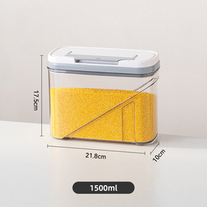 Kín Vuông Pp Nhựa Thực Phẩm Cấp Lưu Trữ Jar Với Xử Lý Thân Thiện Với Môi Countertop Container Cho Bột Đồ Ăn Nhẹ Hạt - Product Image 5