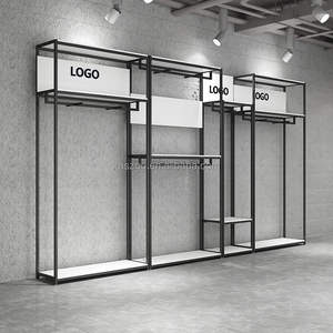 Expositor de Ropa Metálico de Lujo con Logotipo Personalizado, Expositor de Ropa de Acero Inoxidable Dorado para <span class=keywords><strong>Boutique</strong></span> - Product Image 5