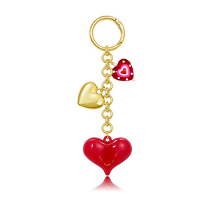 Porte-clés en acrylique en forme de cœur Uionen, pendentif pour sac, chaîne de porte-clés - Product Image 3