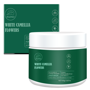 ROZINO Masque Capillaire Hydratant Profond à la Camélia Blanche Répare les Cheveux Abîmés Lisse les Frisotis Brillance Nourrissante Soin Traitant - Product Image 1