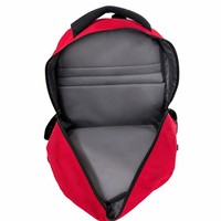 Sac à dos d'étudiant minimaliste rouge et noir, durable, résistant à l'eau, avec compartiment pour ordinateur portable de 15,6 pouces