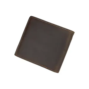 Portefeuilles vintage AndoBag pour hommes, en cuir de vache véritable, grande capacité, porte-cartes, cuir Crazy Horse, pochette simple, 1462 - Product Image 2