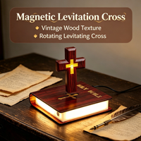 HCNT Nuevo Diseño, Biblia Flotante con Levitación Magnética, Decoración para el Hogar, Luces Ecológicas, Regalo Personalizado, Decoración Artística