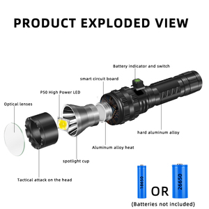 Đèn Pin Mạnh Chống Nước Đèn Pin Sạc Usb Ẩn Có Độ Sáng Cao P50 20W 3000 Đèn Pin <span class=keywords><strong>Led</strong></span> Đèn Pin <span class=keywords><strong>Led</strong></span> Giá Rẻ - Product Image 6