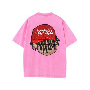 เสื้อยืดผ้าฝ้าย100% สำหรับผู้ชายแบบย้อนยุคพิมพ์ลายกรดเข้ารูปขนาดใหญ่ออกแบบได้ตามต้องการ - Product Image 4