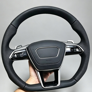 Volante Deportivo de Carreras de Fibra de Carbono con Cuero Perforado, Reemplazo Mejorado para Audi A3 A4 A5 A6 A8 R8 TT Q3 Q5 Q7 Q8 B9 - Product Image 1