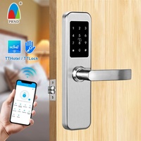 Serrure de porte électronique intelligente TTlock App TT Hotel, sans clé, avec mot de passe, stockage cloud, en acier inoxydable 304, pour portes en bois