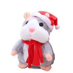 16cm Talking Hamster fare Pet peluş oyuncak sevimli yumuşak hayvan bebek konuşan konuşma taklit ses kaydedici Hamster komik oyuncak çocuklar hediyeler