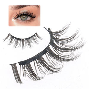 Vente en gros de faux cils magnétiques naturels doux réutilisables à étiquette privée, extensions de cils magnétiques 3D avec applicateur - Product Image 1