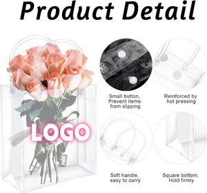 Custom PVC Gift Bags Reusable Plasti <b>Tote</b> Shopping Bags for Christmas Party Favors Weddings Merchandise Retail Small Business - Product Image 2