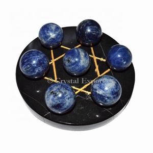 Conjunto de Esferas de Ágata Negra con Sodalita - Product Image 1