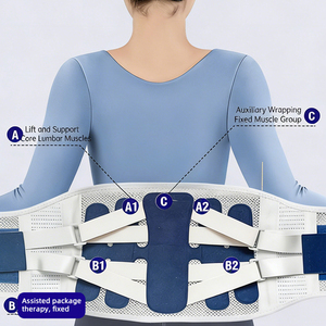 Ceinture <span class=keywords><strong>de</strong></span> soutien lombaire ajustable <span class=keywords><strong>pour</strong></span> homme avec double traction <span class=keywords><strong>pour</strong></span> le fitness et le soulagement des douleurs du bas du <span class=keywords><strong>dos</strong></span> - Product Image 4