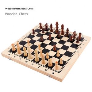 Jeu d'échecs chinois en bois de qualité supérieure, échiquier pliable, pièces d'échecs sculptées avec soin, design portable pour les soirées de jeu en famille - Product Image 4