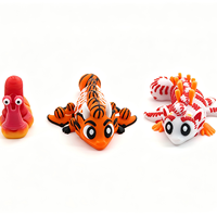 Jouets d'animaux articulés miniatures imprimés en 3D, haute précision, surface lisse, dragon, tortue, poisson, corps poseable, queue et ailerons mobiles, pour bureau