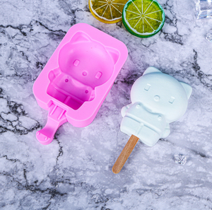 Classique écologique <span class=keywords><strong>Silicone</strong></span> moule de cuisson bonhomme de neige fait à froid crème glacée Popsicle moule facile bricolage à la main moule cadeau un bâton en <span class=keywords><strong>bois</strong></span> - Product Image 6