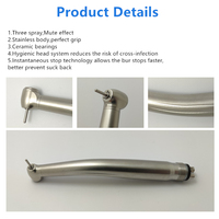 PANA MAX M1-EB Semprot 3 lubang, Handpiece Dental kecepatan tinggi harga pabrik 2/4 tombol tekan turbin sumber daya buatan baja logam
