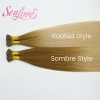 Extensions de cheveux I-Tip de qualité professionnelle pour salon, en cheveux Remy double drawn, couleur personnalisée