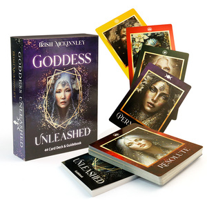 Boîte en gros avec couvercle et base, support en bois, impression personnalisée pour jeu de cartes de tarot, cartes de tarot personnalisées Déesse avec guide - Product Image 1