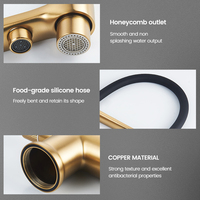 Robinet de cuisine à trois voies SANIVITAL en laiton de haute qualité, 2 poignées, robinet d'eau pure avec filtre pour la cuisine à domicile