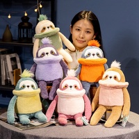 Peluche paresseux kawaii colorée, jouet en peluche doux, poupée animale en peluche, paresseux mignon à longues bras pour enfants, cadeau surprise d'anniversaire
