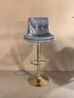 Chaise de bar rembourrée pivotante réglable en cuir et fer, design élégant pour salon