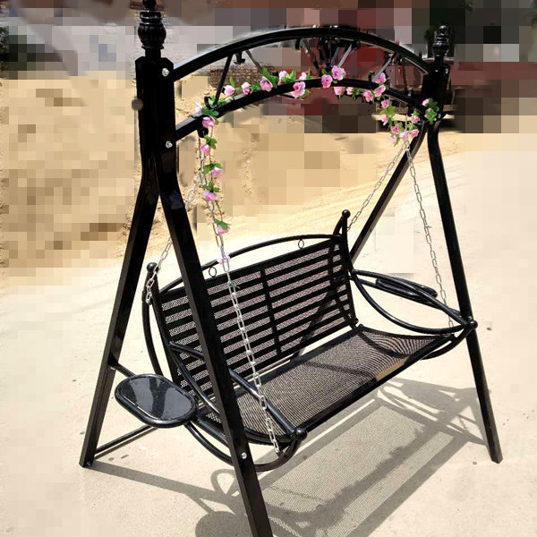 Deluxe black swing-1 cushion flower vine lantern