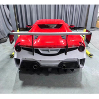 Kit de Carrocería Completo de Fibra de Carbono Seca Challenge EVO para Ferrari 488, Faldones Laterales y Alerón - Excelente Calidad, Buen Ajuste, Fácil Instalación
