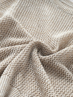 Top en coton et lin à maille ouverte pour femmes, robe légère d'été à manches courtes et col rond avec détails en paillettes, pulls