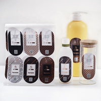Étiquette personnalisée en relief pour bouteille de lotion corporelle FMCG, étiquette d'emballage imperméable pour shampoing nettoyant et cosmétiques imprimés