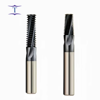 Fraiseurs à fileter en carbure monobloc AlTiN personnalisables ODM/OEM, outil de filetage complet NPT/NPTF, système américain à 60 degrés, CNC