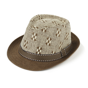 Sombrero Trilby de Paja con Diseño a Cuadros, Estilo Coreano, para Hombre, Primavera-Verano 2025, Estilo Británico Vintage - Product Image 2