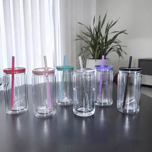 16oz snow globe tumbler DIY with <b>glitter</b> and custom stickers snowglobe tumbler clear pre drilled - Product Image 3