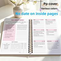 Carnet à spirales avec couverture en PP mat couleur macaron, agenda hebdomadaire, mémo quotidien, agenda, journal pour le bureau, les affaires et l'écriture